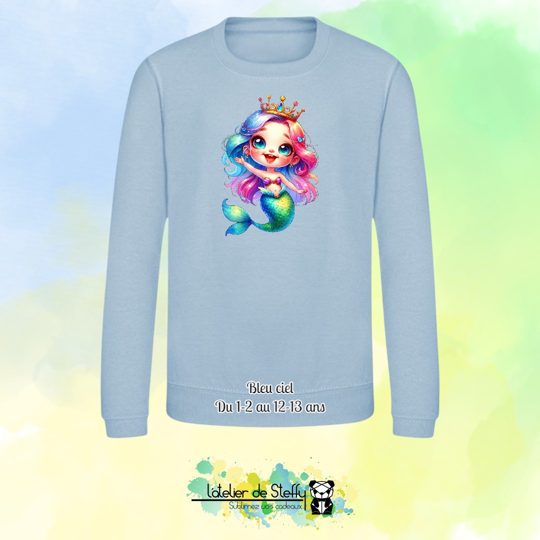 Sweat col rond Lyzo - Sirène arc-en-ciel – Image 2