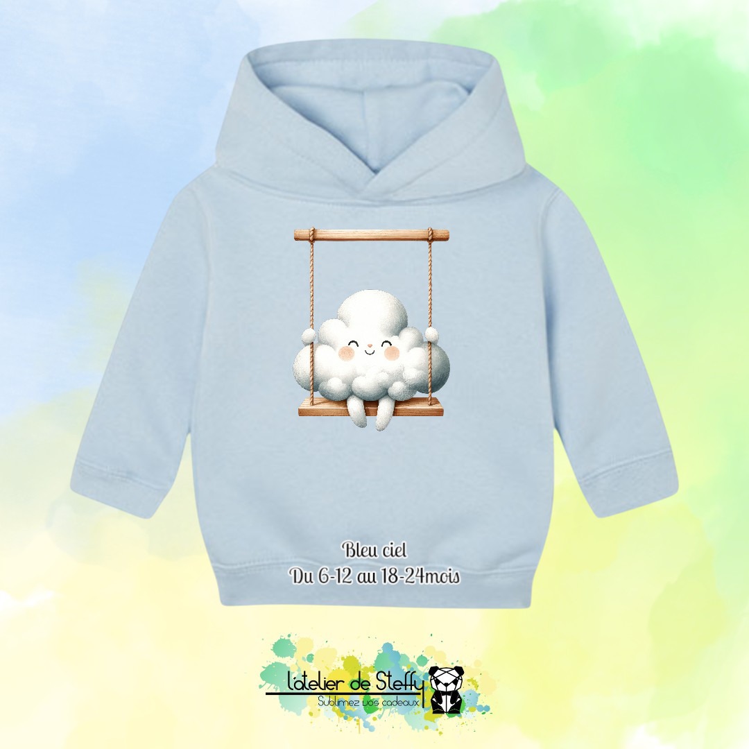 Sweat capuche Boudchou - Nuage balançoire