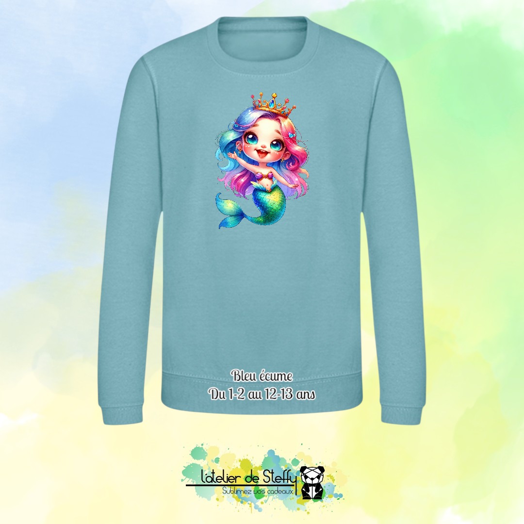 Sweat col rond Lyzo - Sirène arc-en-ciel – Image 3