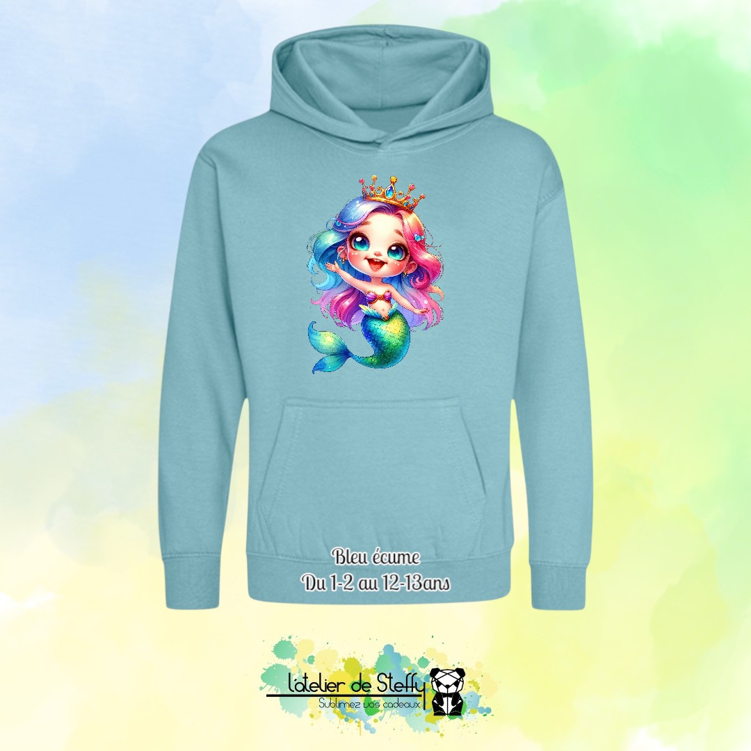 Sweat capuche Noah - Sirène arc-en-ciel – Image 5