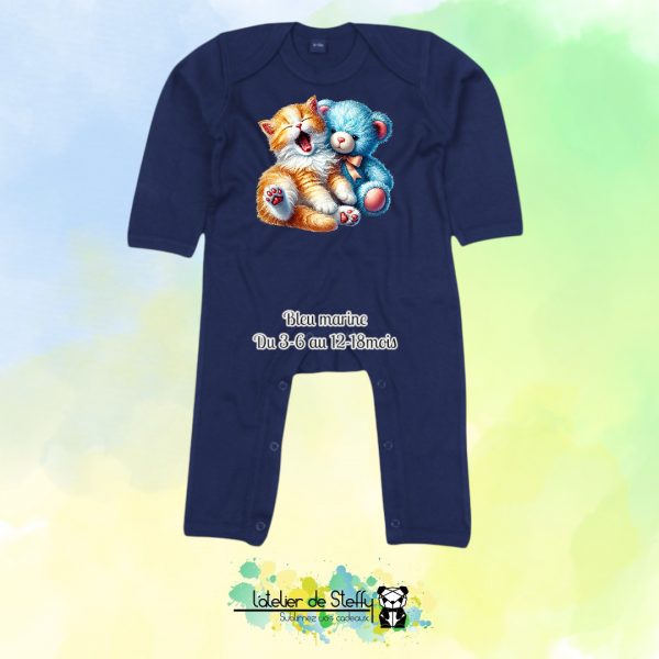 Barboteuse Pitchoune - Chaton et ourson – Image 2