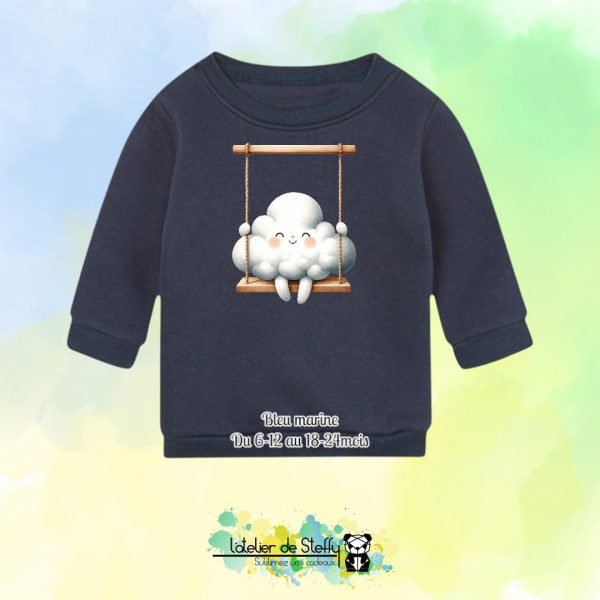 Sweat col rond Choupinou - Nuage balançoire – Image 2
