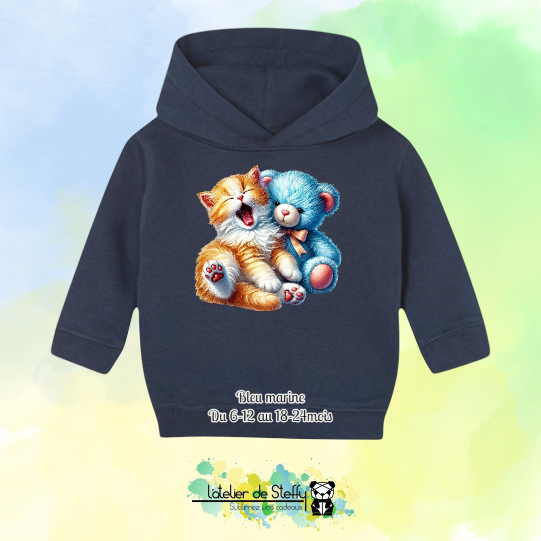 Sweat capuche Boudchou - Chaton et ourson – Image 2