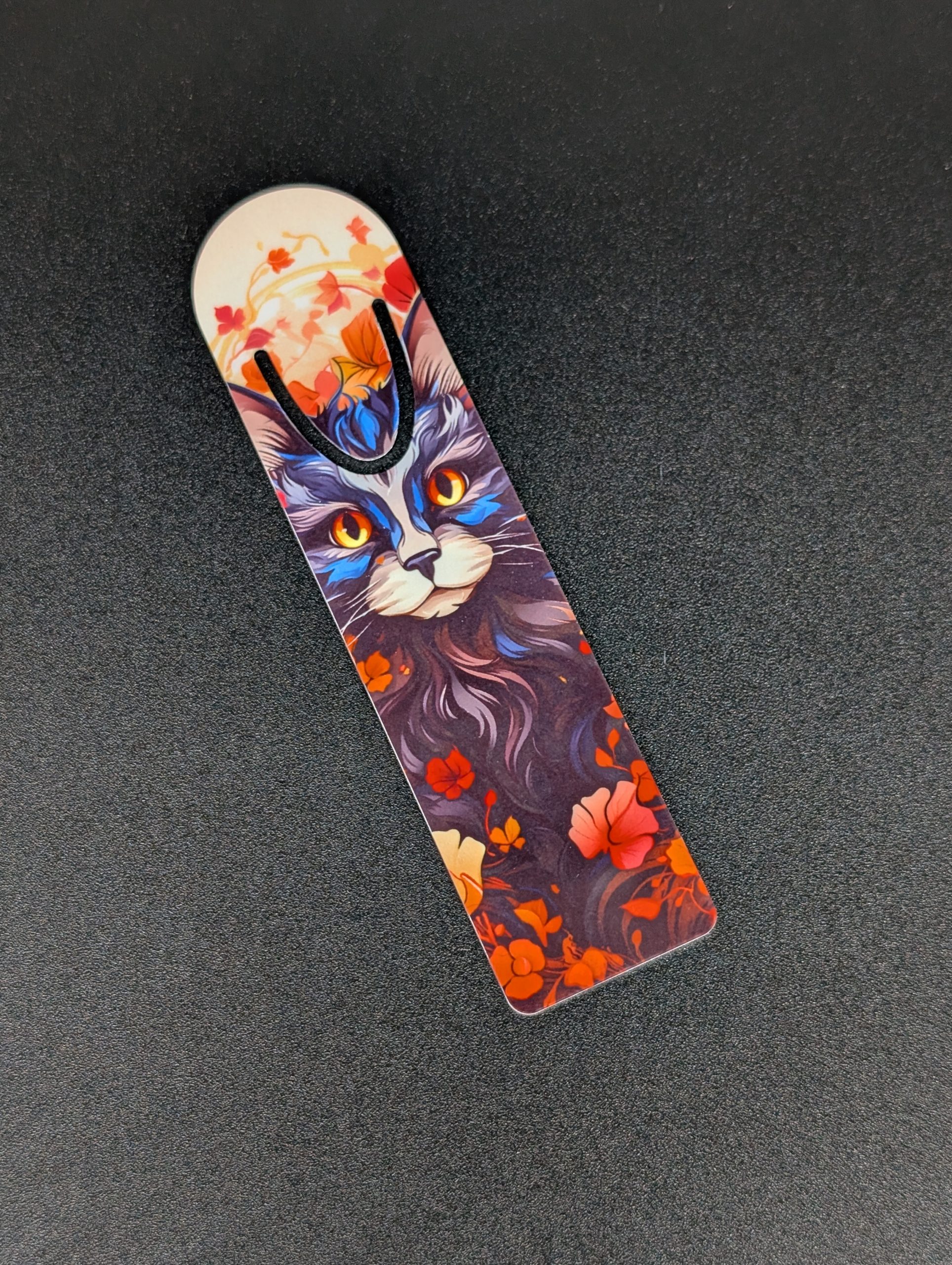 Marque page en alu - Chat d'automne