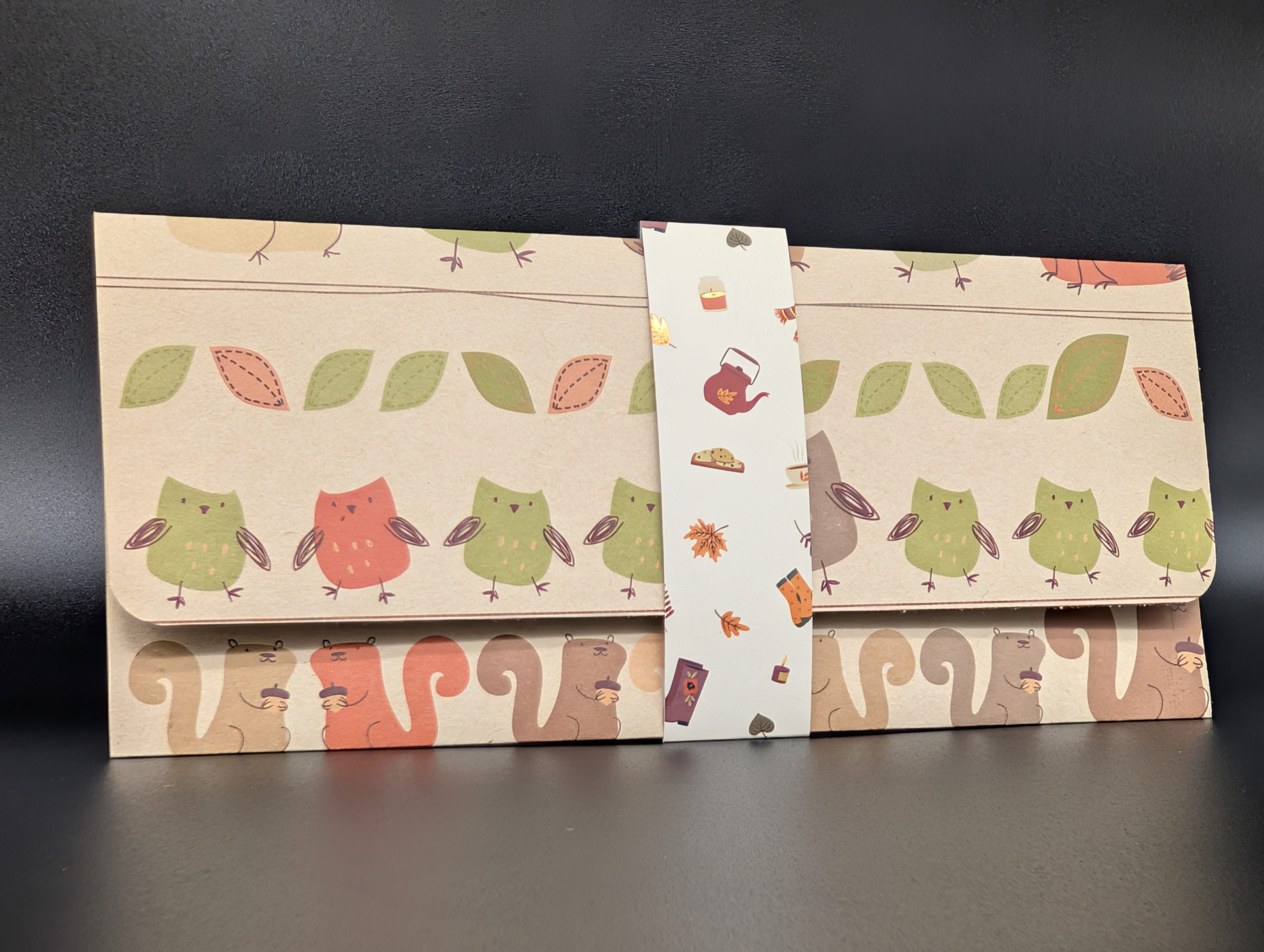 Pochette cadeau - Chouette automne