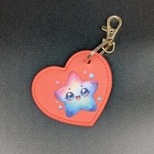 Porte clés simili - Coeur corail - Etoile kawaii