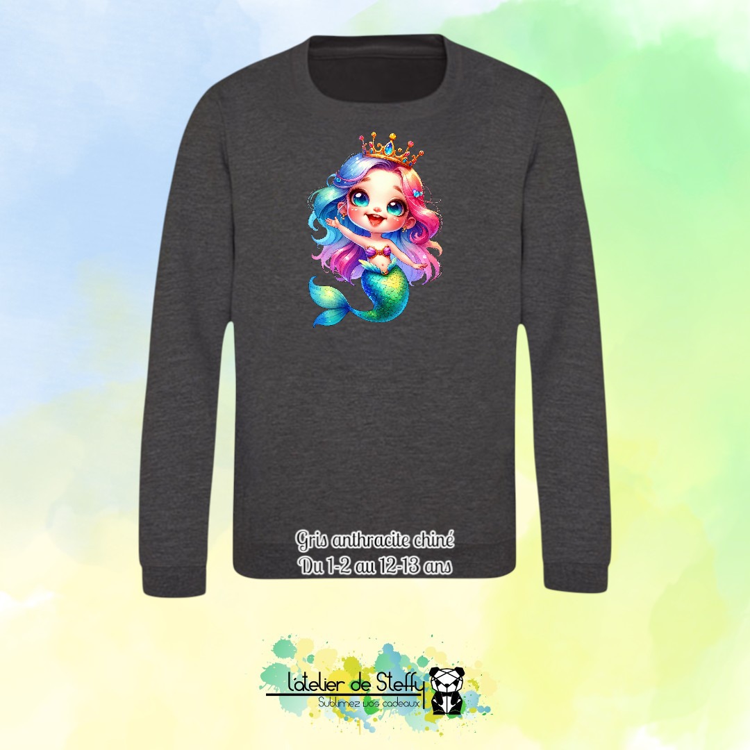 Sweat col rond Lyzo - Sirène arc-en-ciel – Image 12
