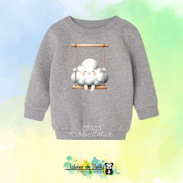 Sweat col rond Choupinou - Nuage balançoire – Image 3