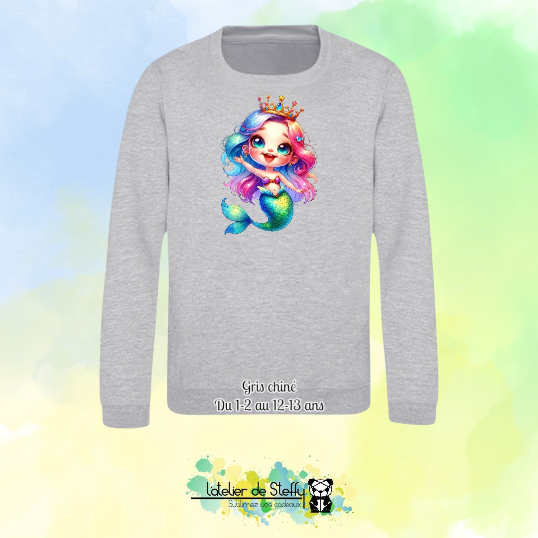 Sweat col rond Lyzo - Sirène arc-en-ciel – Image 13