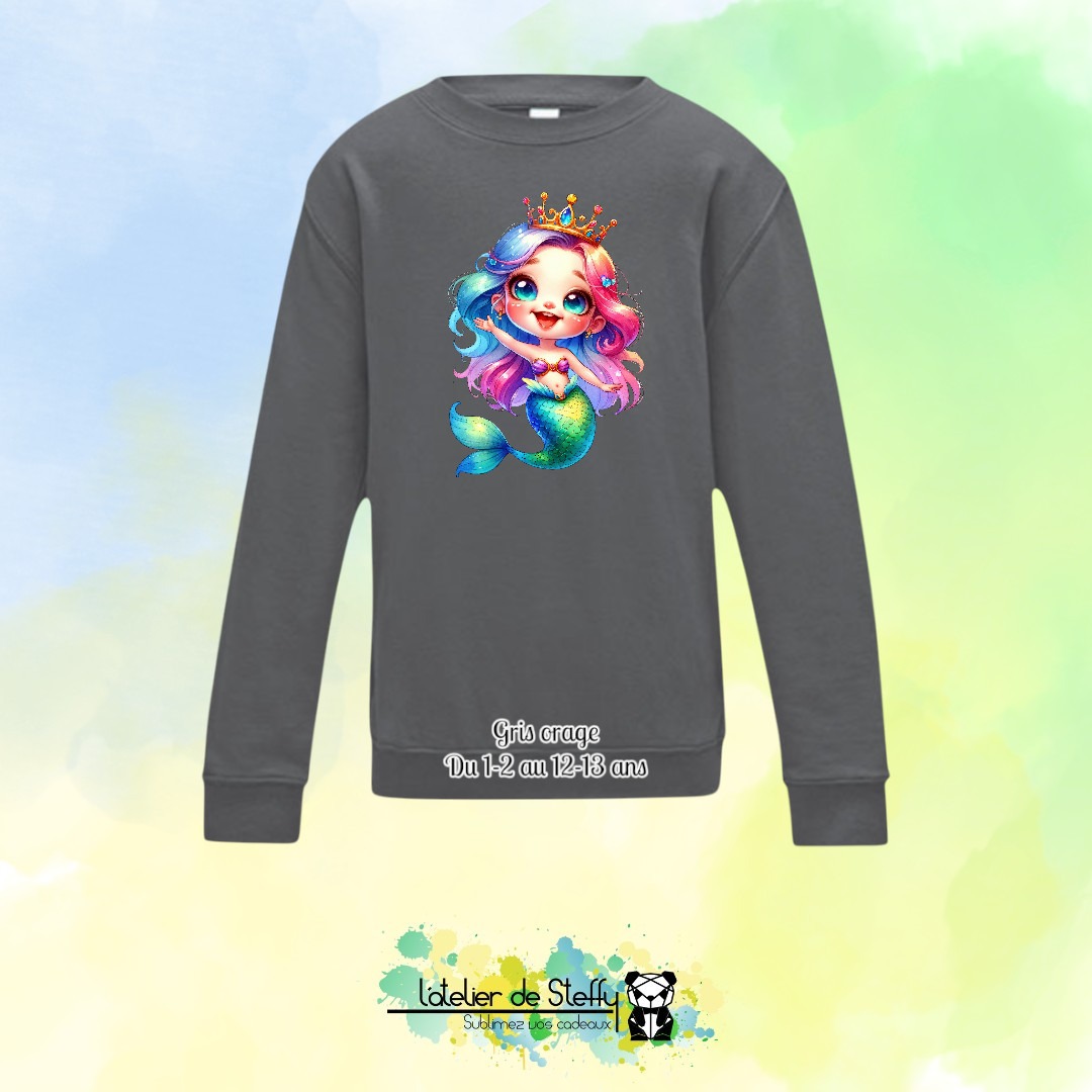 Sweat col rond Lyzo - Sirène arc-en-ciel – Image 14