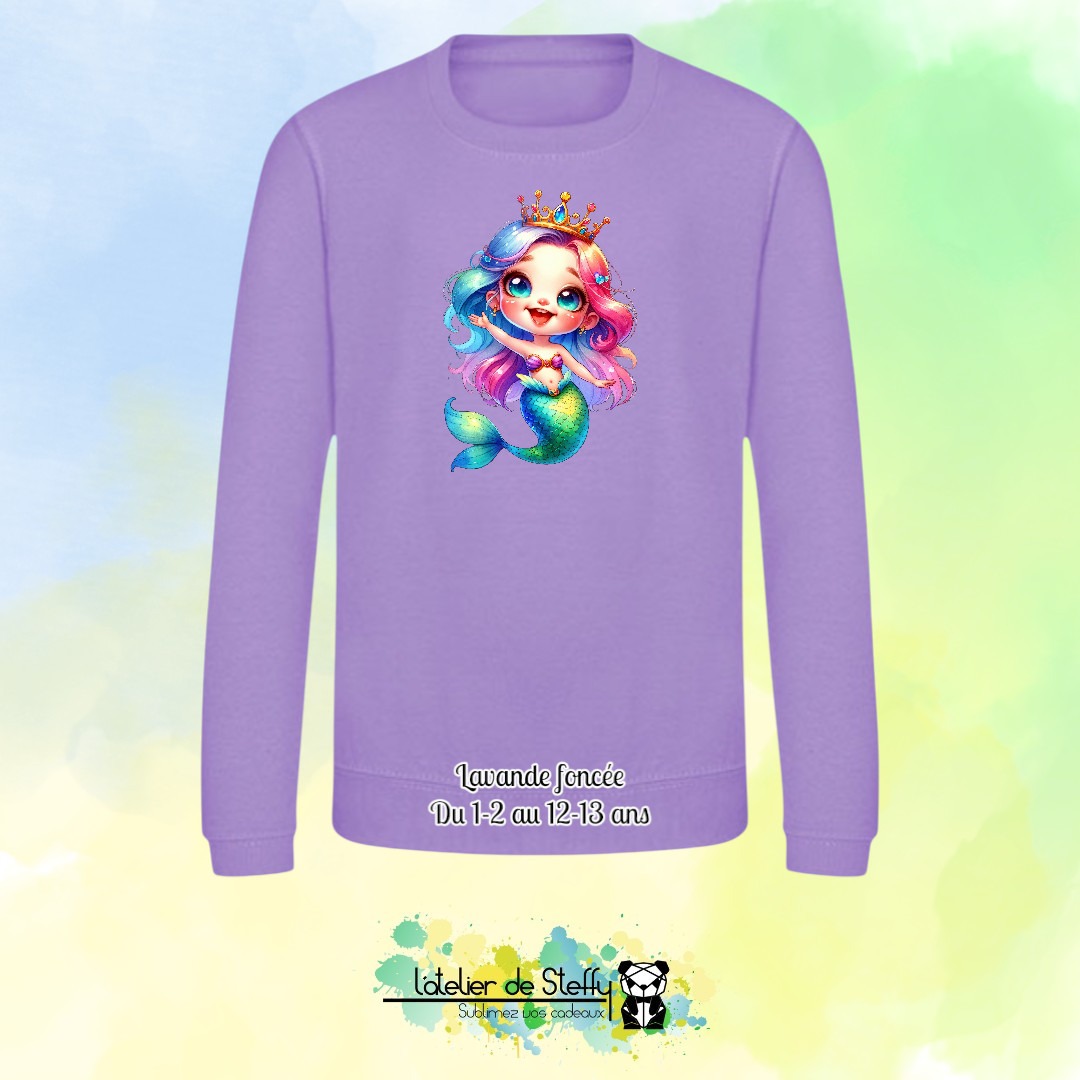 Sweat col rond Lyzo - Sirène arc-en-ciel – Image 16