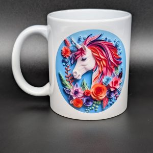 Mug blanc - Licorne 3D