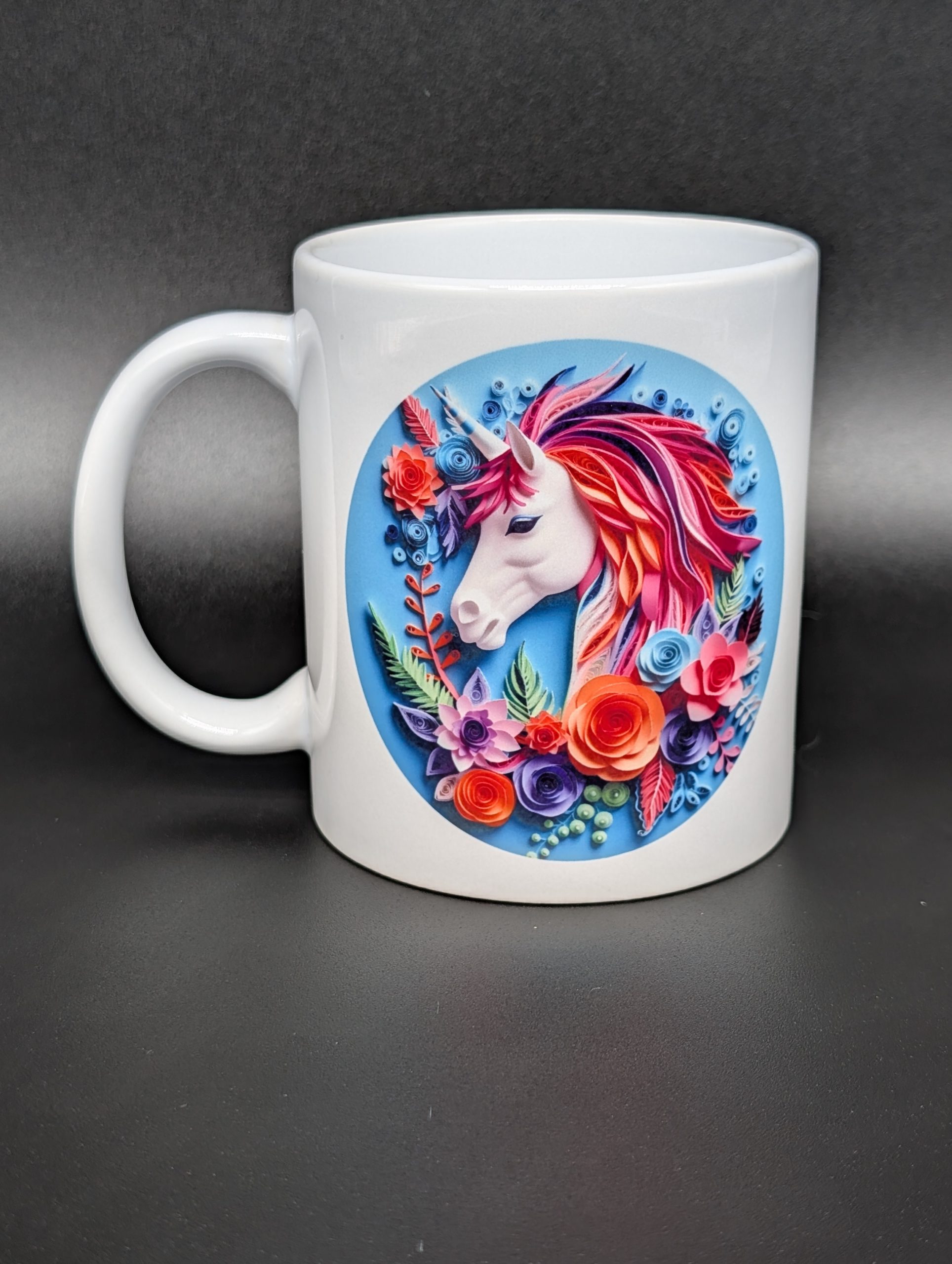 Mug blanc - Licorne 3D