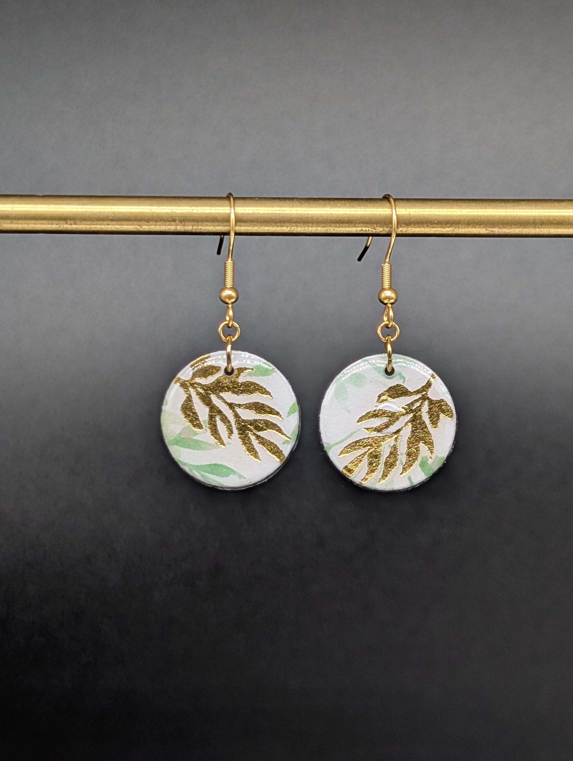 Boucles d'oreilles Livia - Feuillage doré (avec défaut)