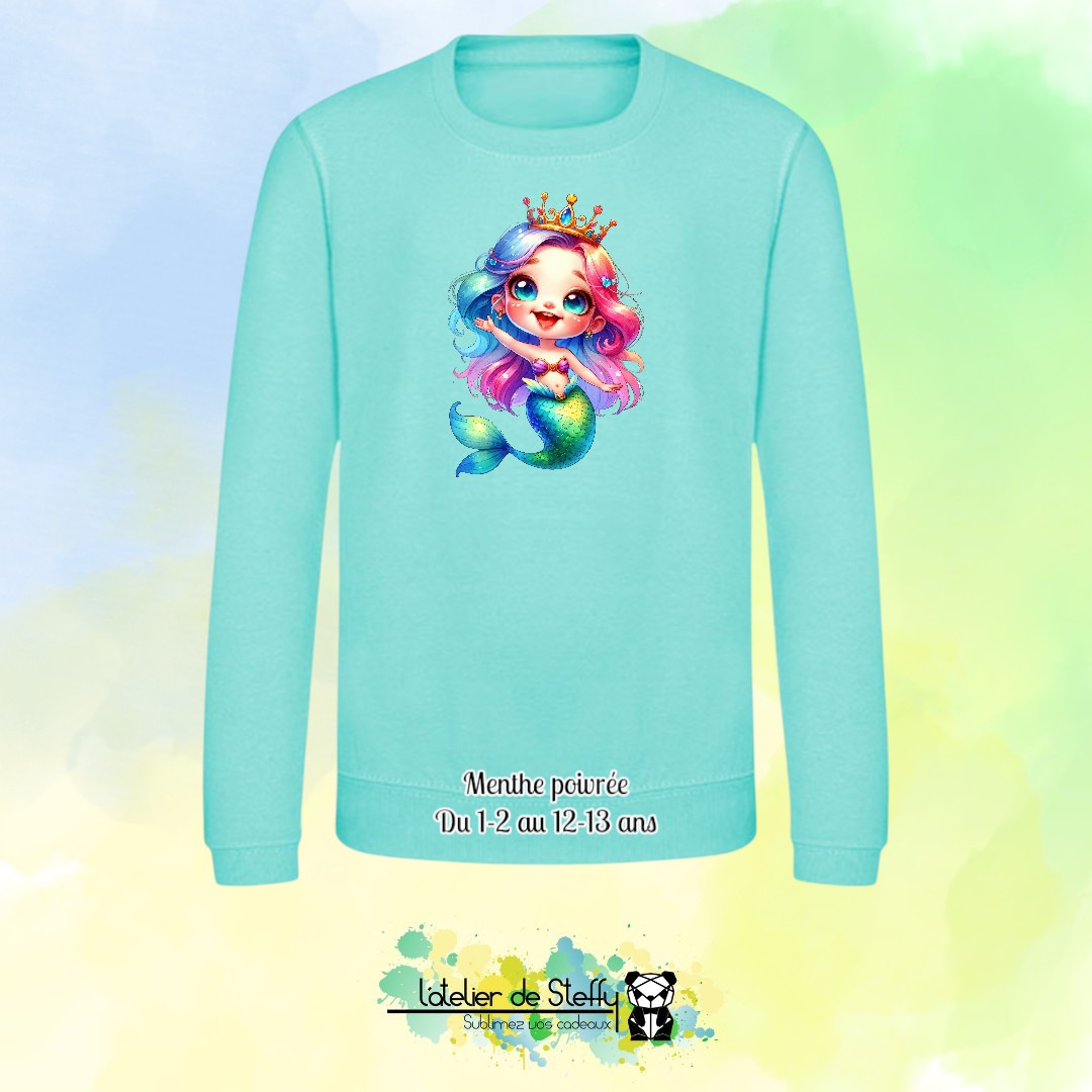 Sweat col rond Lyzo - Sirène arc-en-ciel – Image 17