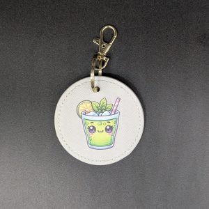 Porte clés simili - Rond gris - Mojito kawaii
