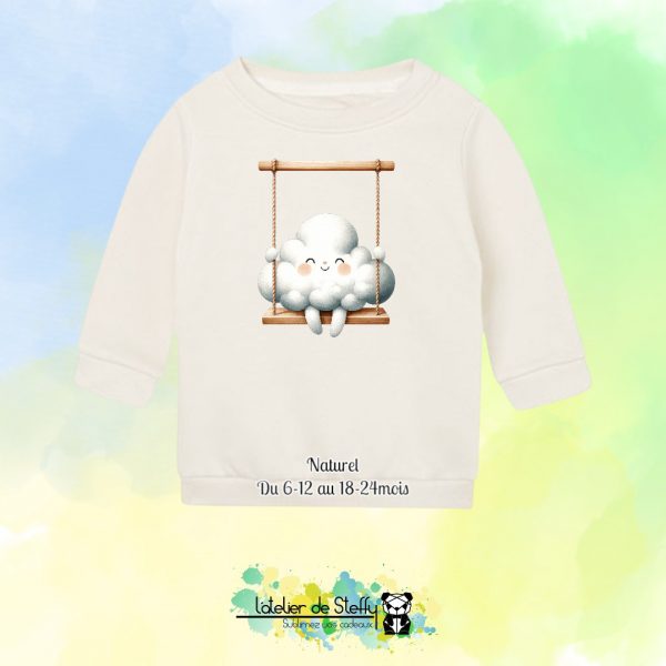 Sweat col rond Choupinou - Nuage balançoire – Image 4