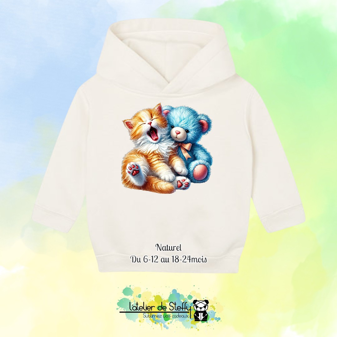 Sweat capuche Boudchou - Chaton et ourson – Image 4