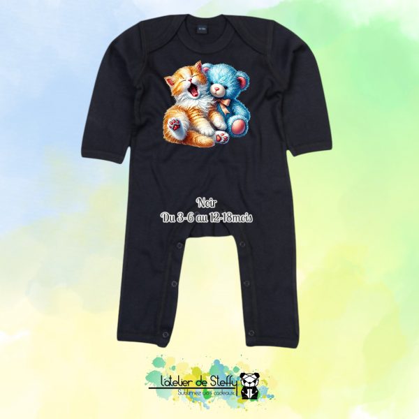 Barboteuse Pitchoune - Chaton et ourson – Image 5