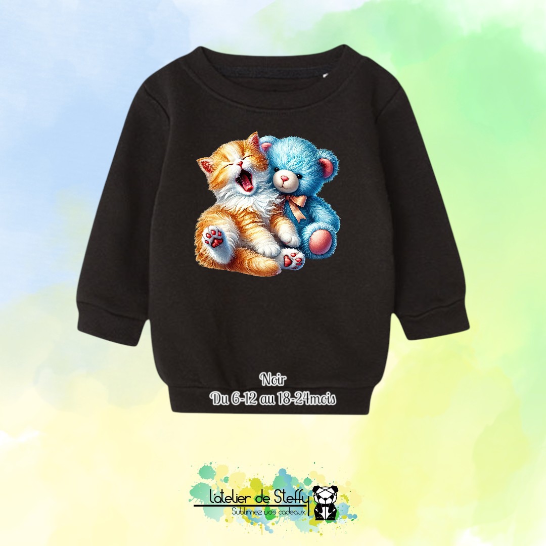 Sweat col rond Choupinou - Chaton et ourson – Image 5