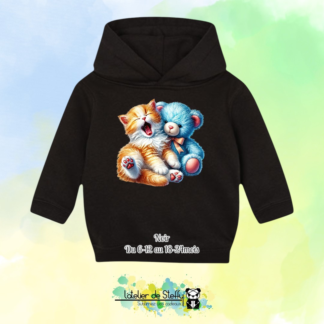 Sweat capuche Boudchou - Chaton et ourson – Image 5