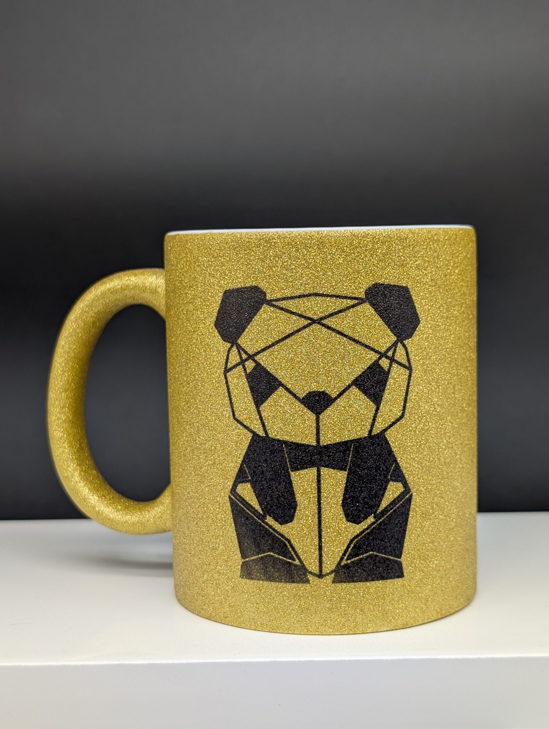 Mug paillettes doré - Panda de l'atelier