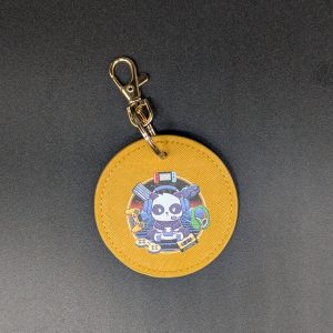 Porte clés simili - Rond moutarde - Panda gamer