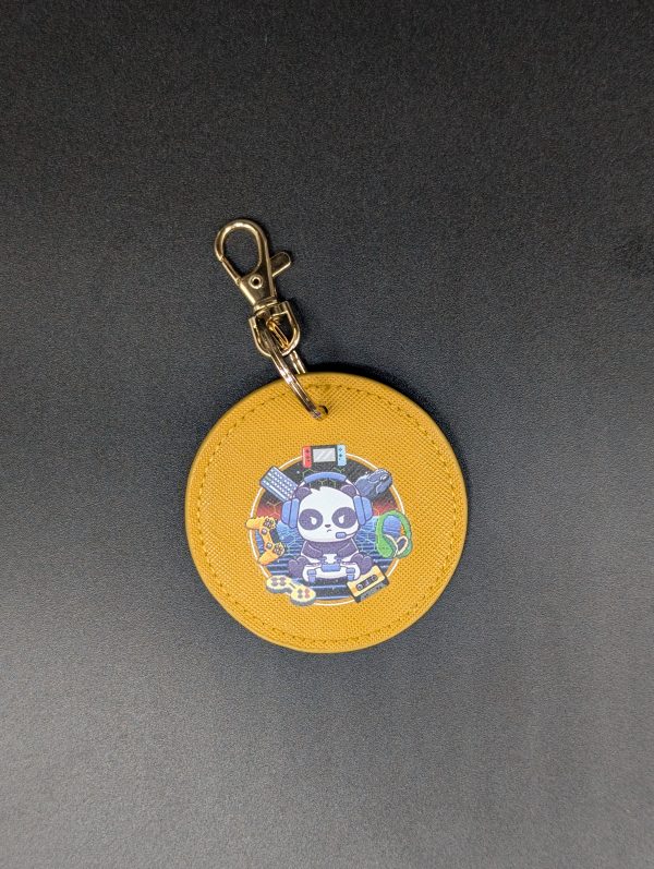 Porte clés simili - Rond moutarde - Panda gamer