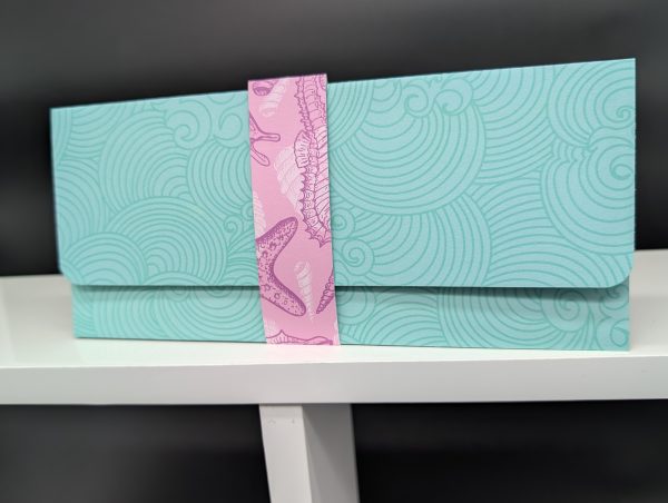 Pochette cadeau - Remous turquoises