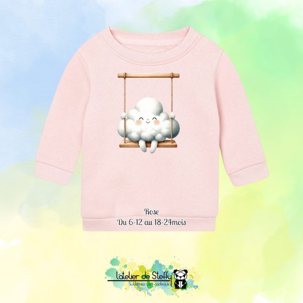 Sweat col rond Choupinou - Nuage balançoire – Image 6