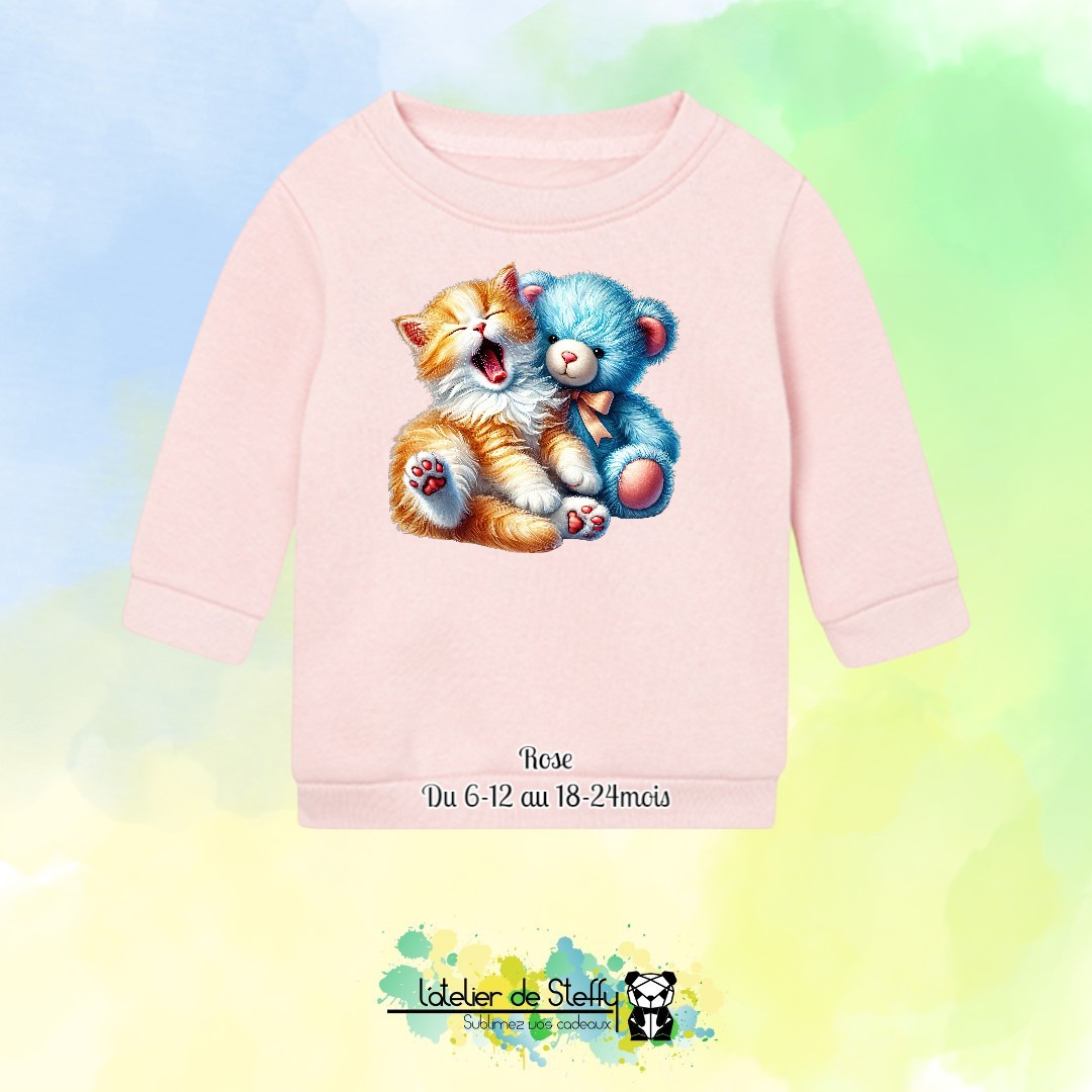 Sweat col rond Choupinou - Chaton et ourson – Image 6