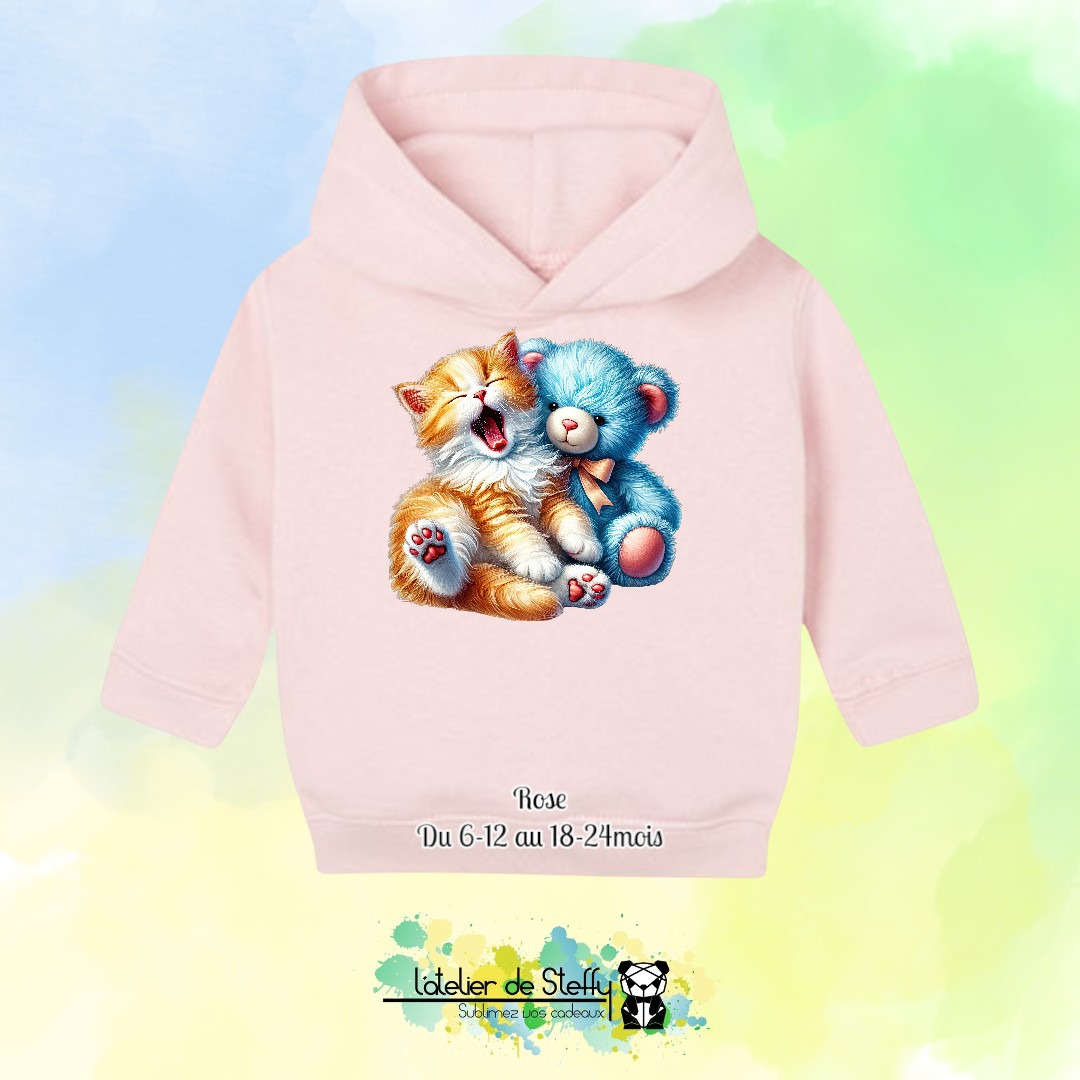 Sweat capuche Boudchou - Chaton et ourson – Image 6