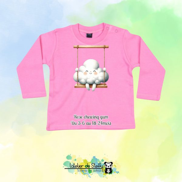 Tee shirt manches longues Bibouille - Nuage balançoire – Image 6