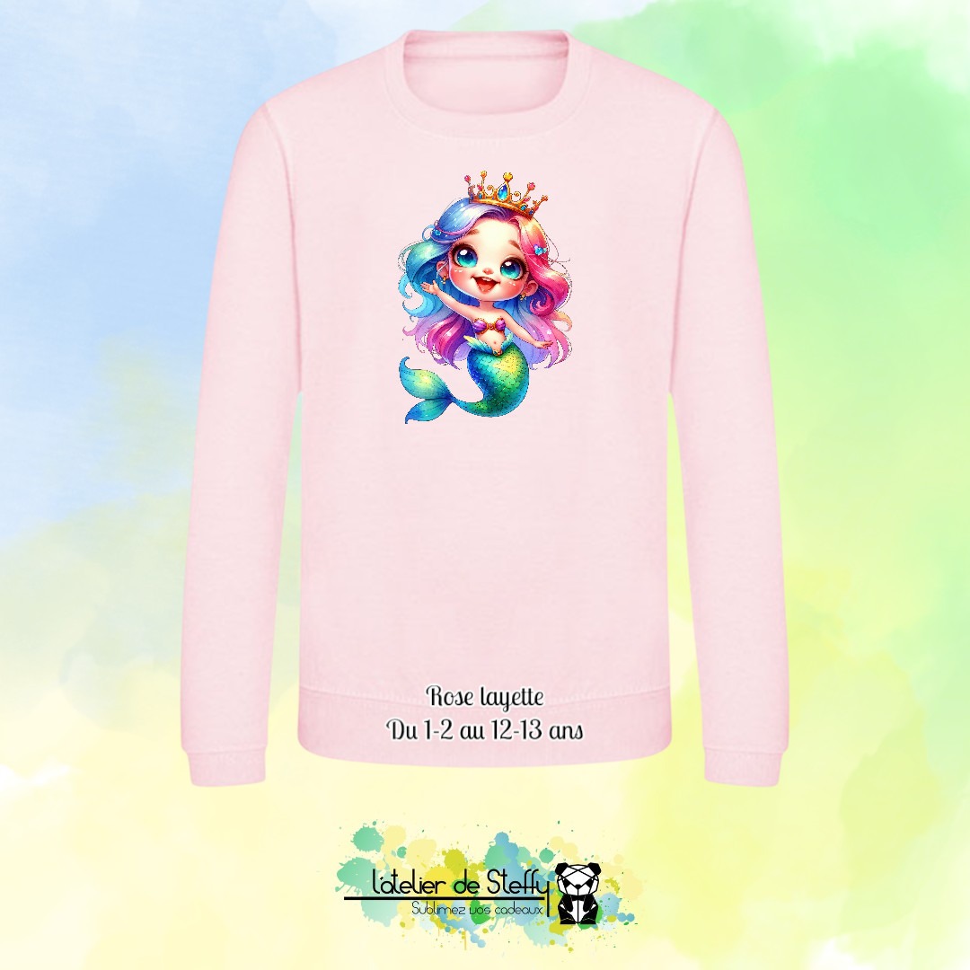 Sweat col rond Lyzo - Sirène arc-en-ciel – Image 21