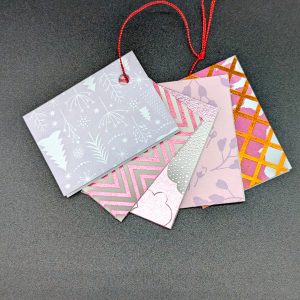 Lot de 5 étiquettes cadeau - Rose mauve