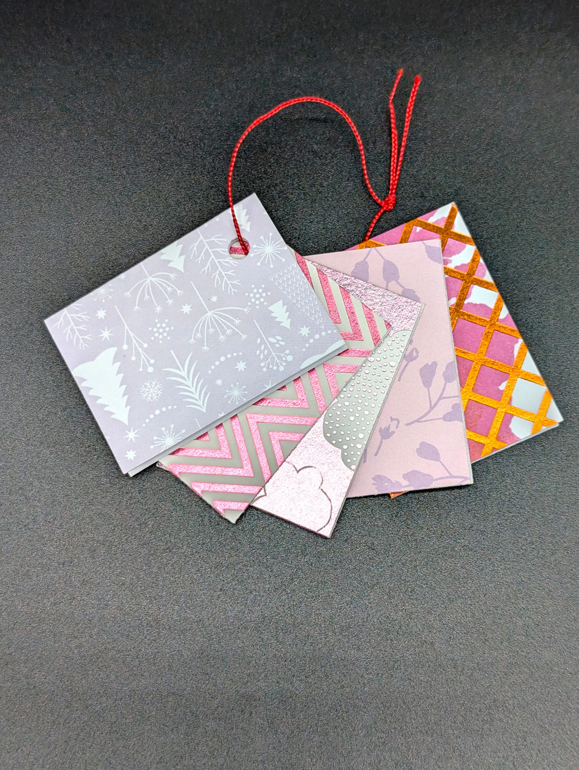 Lot de 5 étiquettes cadeau - Rose mauve