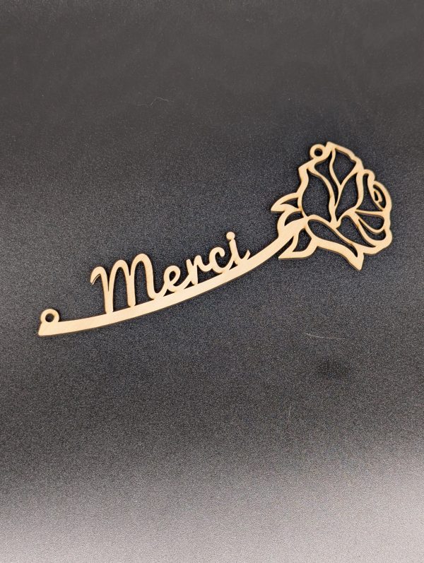 Rose en bois - Merci
