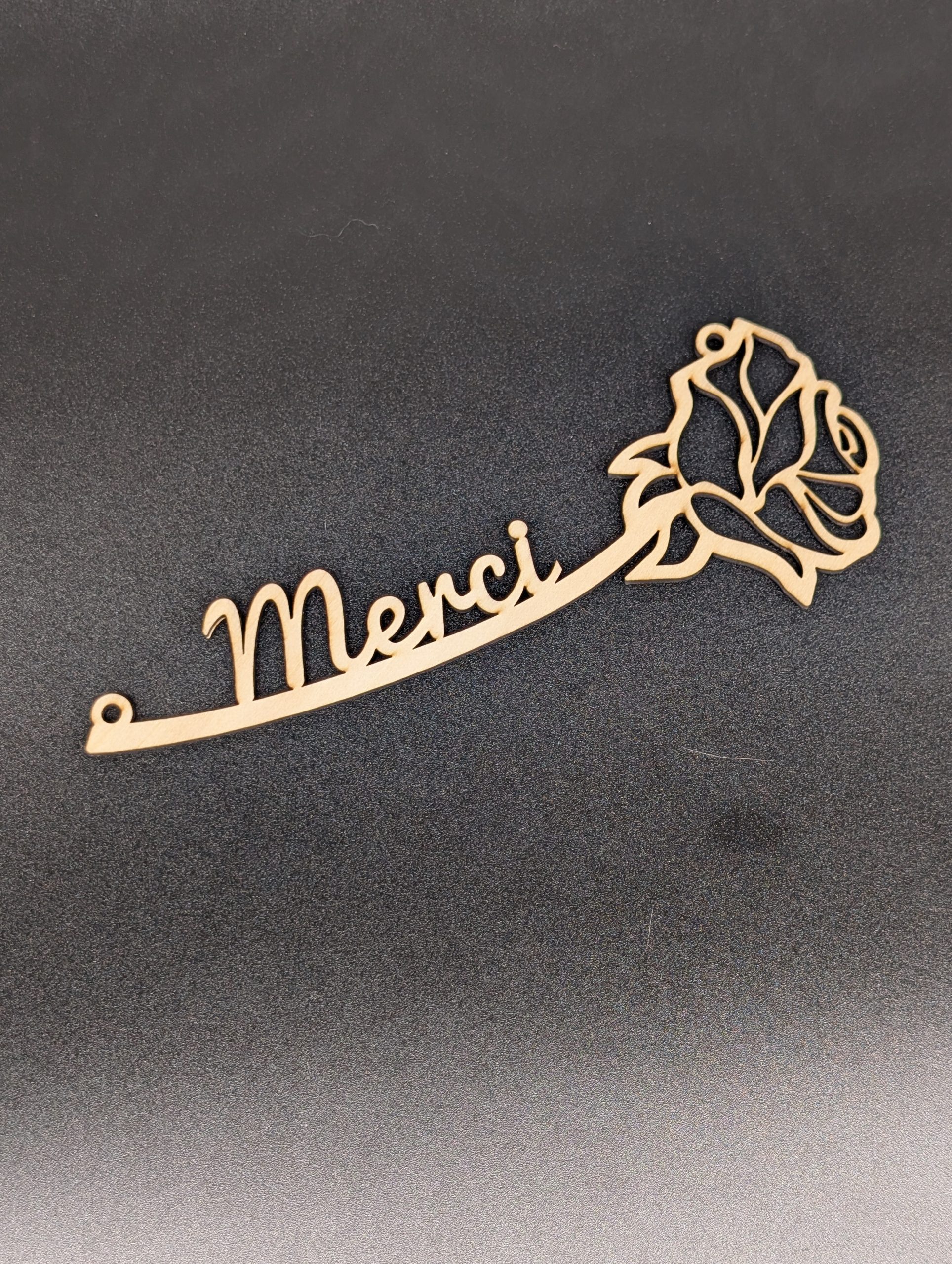 Rose en bois - Merci