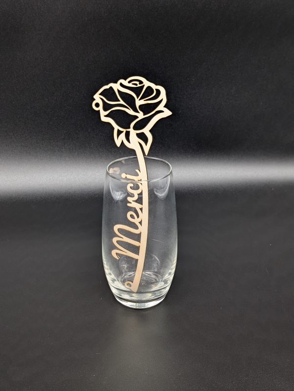 Rose en bois - Merci – Image 2
