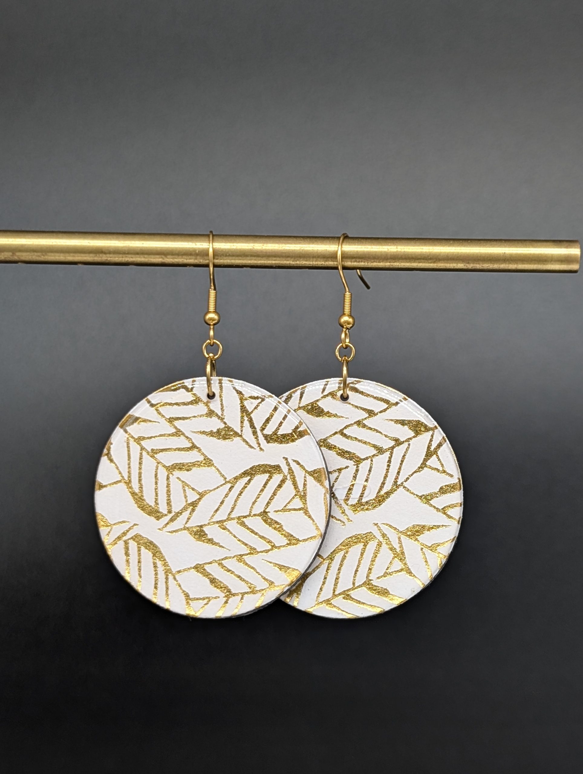 Boucles d'oreilles Sévia - Feuille d'or (avec défaut)
