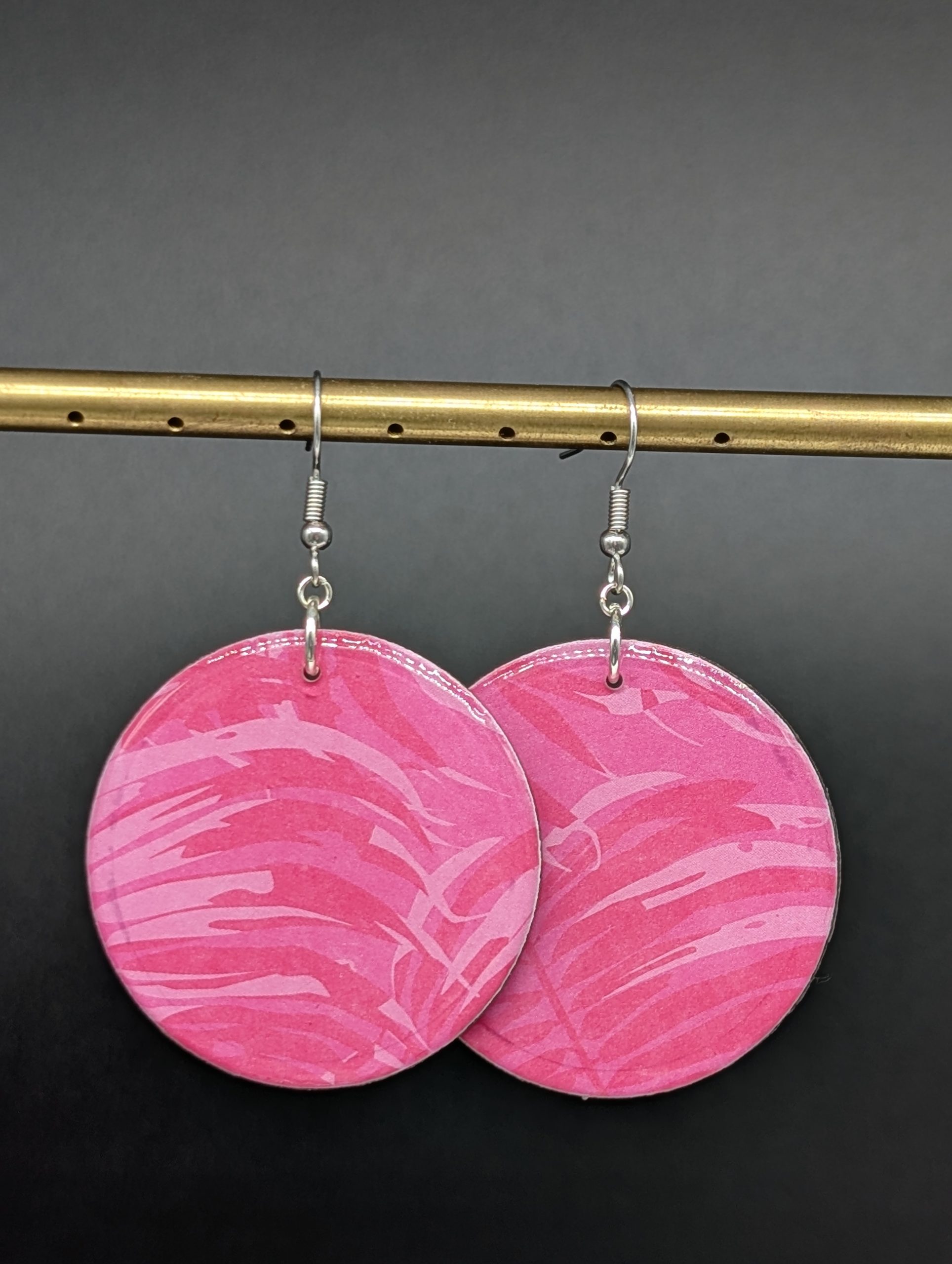 Boucles d'oreilles Sévia - Palmier rose