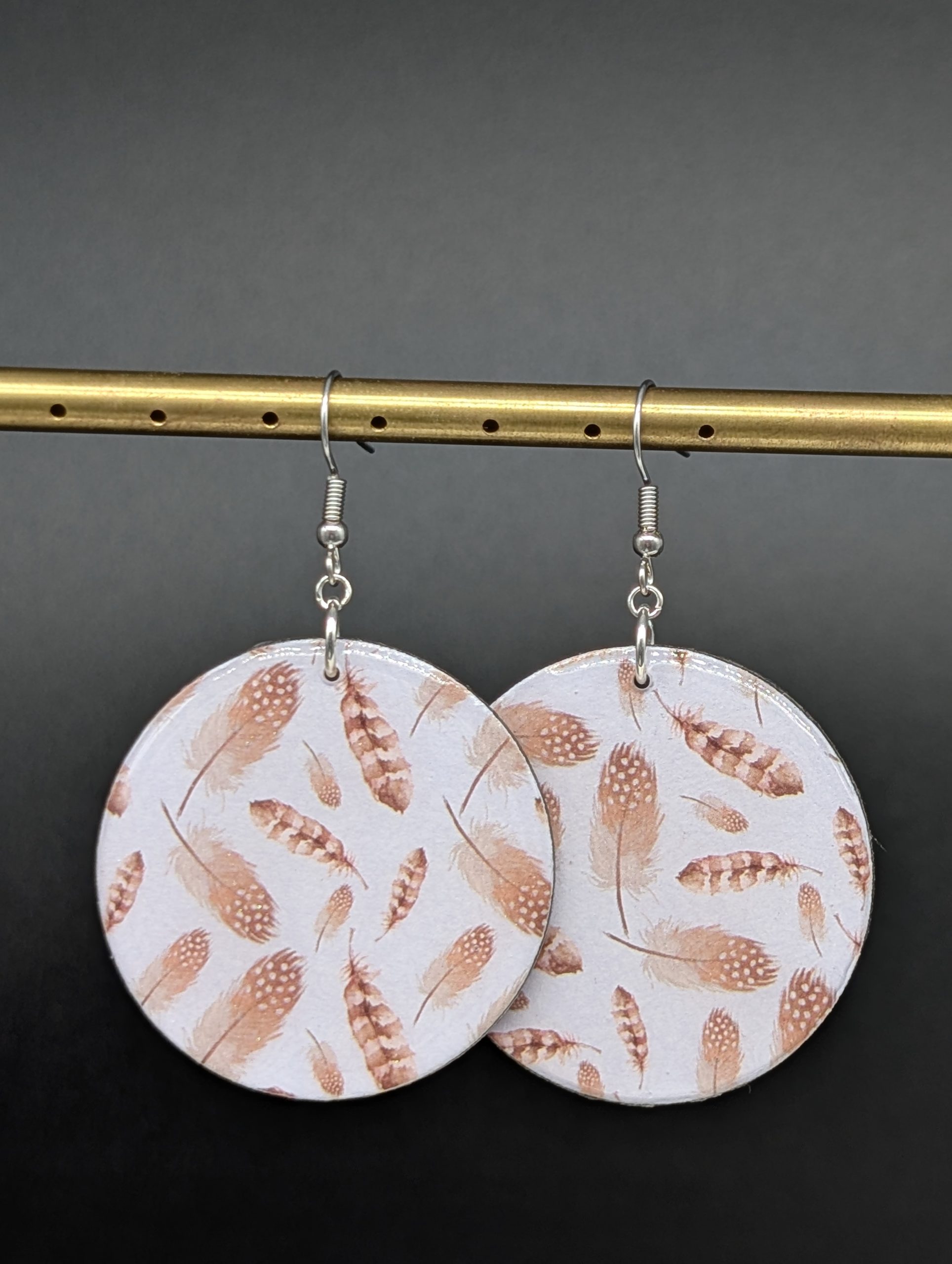Boucles d'oreilles Sévia - Plumes d'automne (avec défaut)