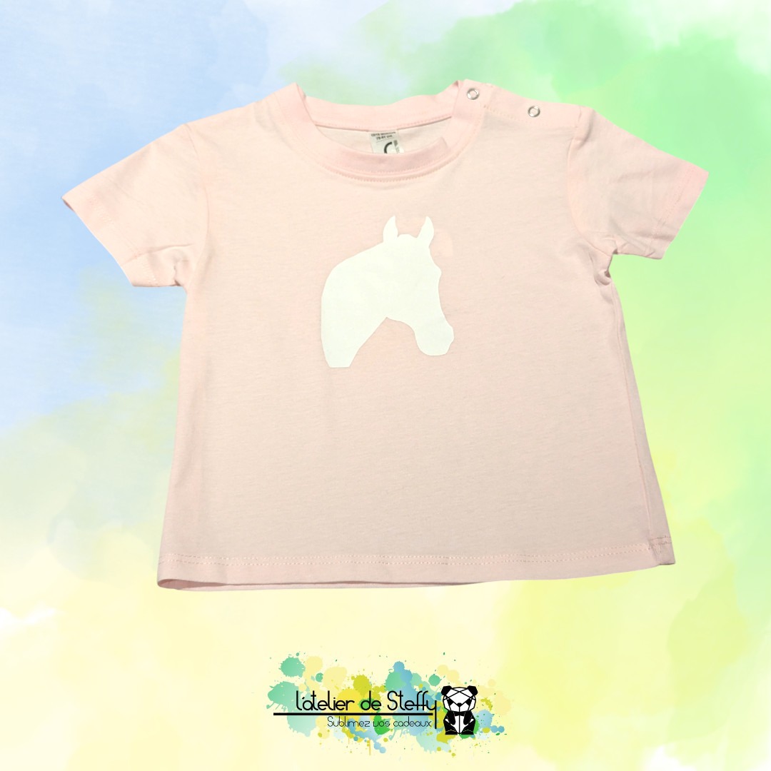 Tee shirt 12-18 mois - Tête de cheval