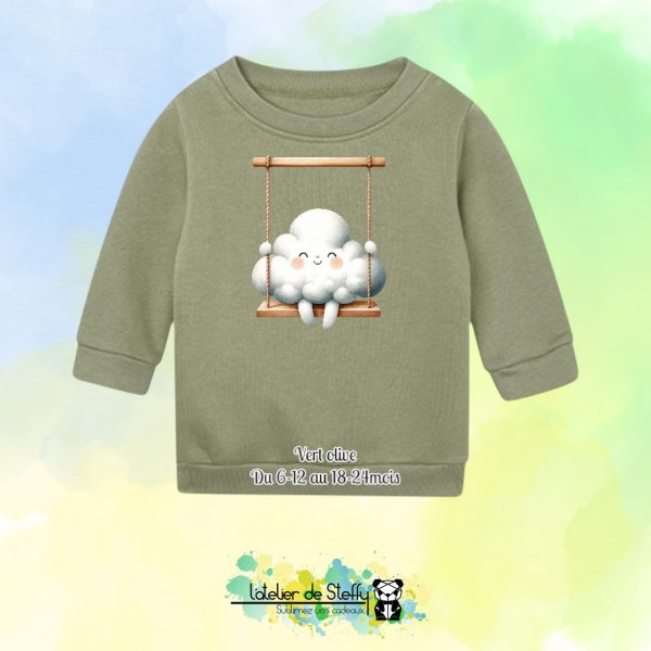 Sweat col rond Choupinou - Nuage balançoire – Image 7