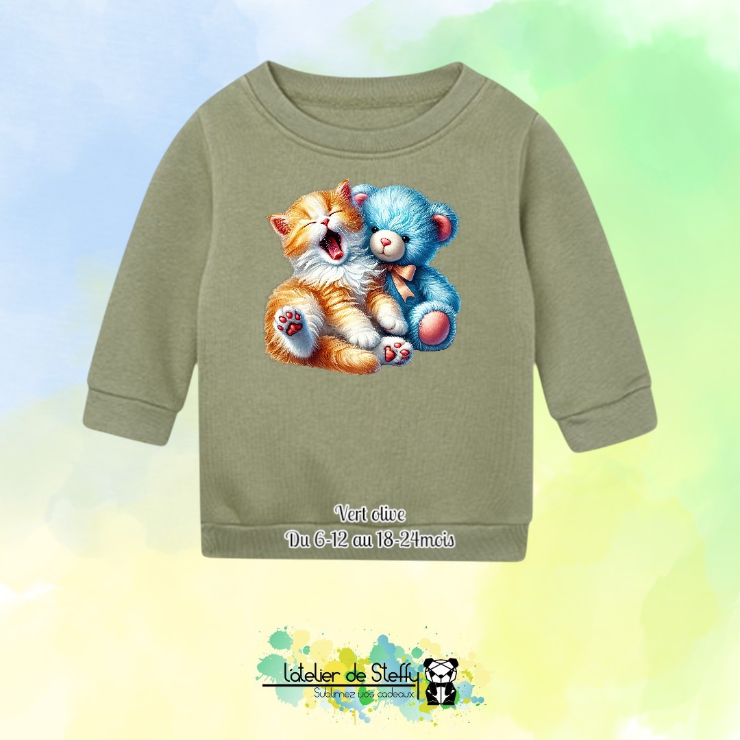 Sweat col rond Choupinou - Chaton et ourson – Image 7