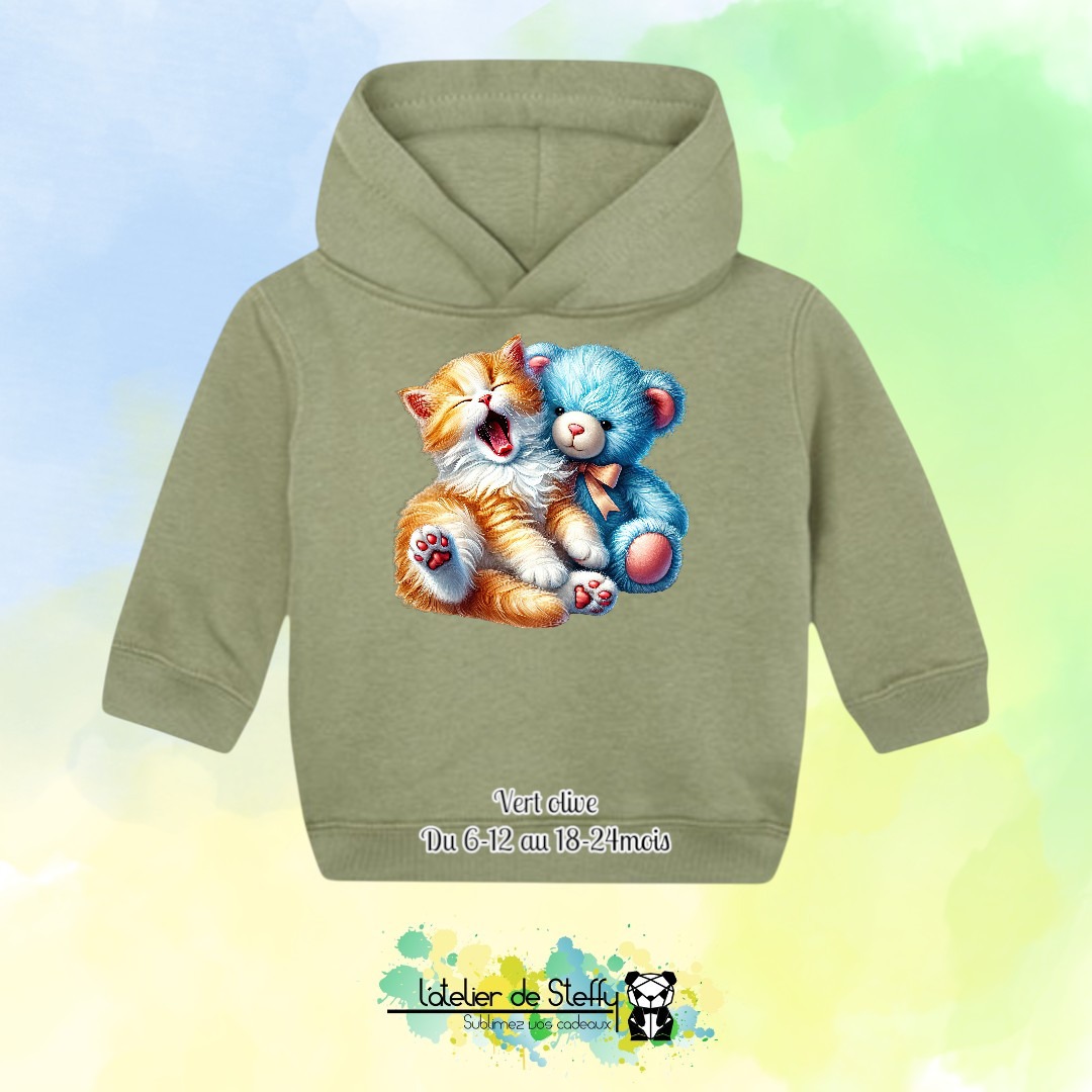 Sweat capuche Boudchou - Chaton et ourson – Image 7