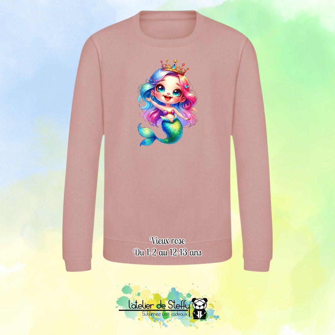 Sweat col rond Lyzo - Sirène arc-en-ciel – Image 28