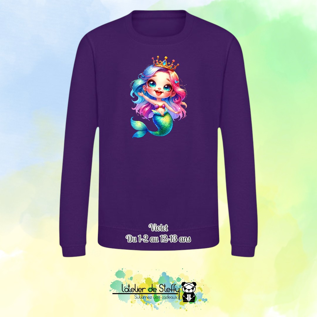 Sweat col rond Lyzo - Sirène arc-en-ciel – Image 30