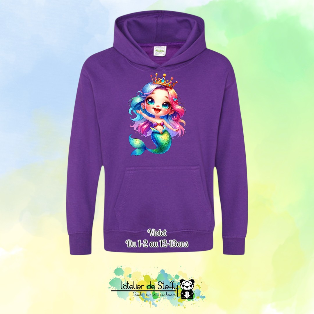 Sweat capuche Noah - Sirène arc-en-ciel – Image 45