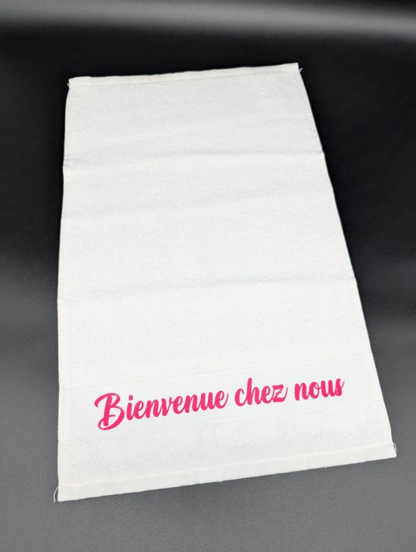Serviette éponge 30x50cm - Bienvenue chez nous